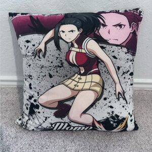 Anime Character Throw Pillow - Black, White, Red